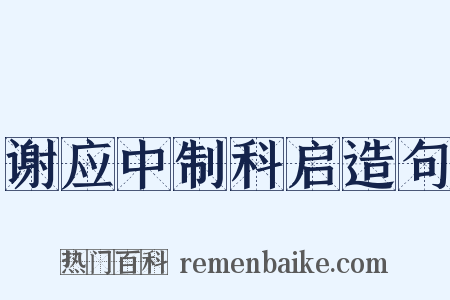 谢应中制科启造句是什么意思的图片